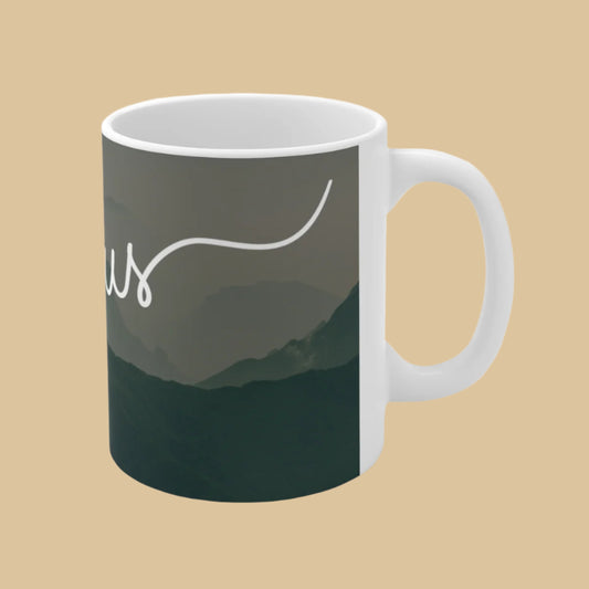 Inspirational Jesus Ceramic Coffee Mug Left Side View