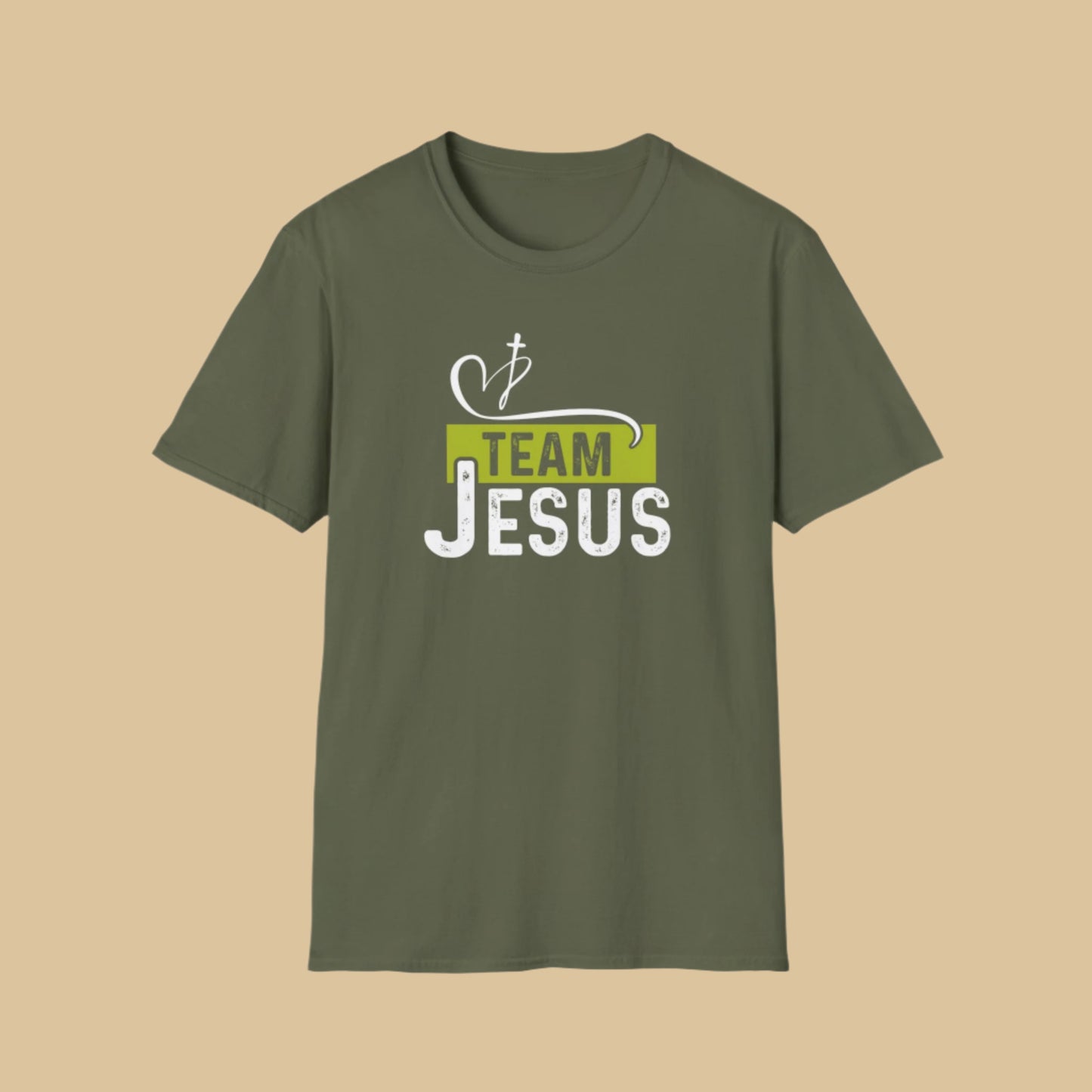 Team Jesus T-Shirt – Bold Christian Apparel To Promote Your Faith In Military Green