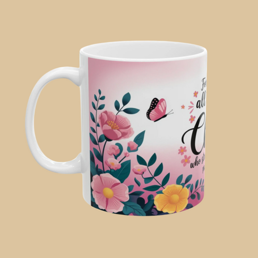 Inspirational Philippians 4:13 Bible Verse Ceramic Mug Left Side View