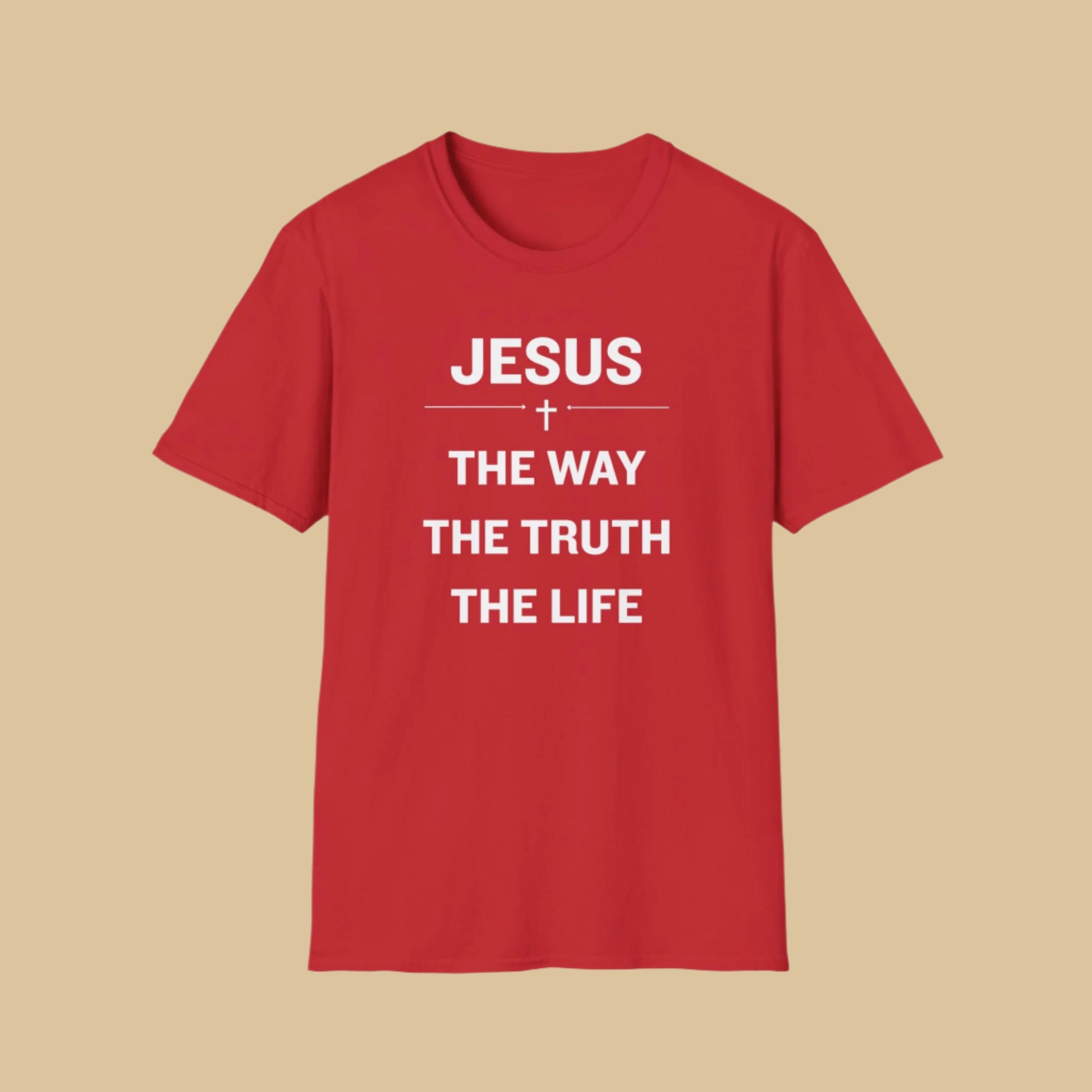 Jesus The Way The Truth The Life T-Shirt – Christian Faith Statement Tee In Red
